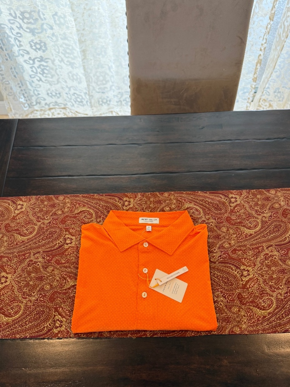 Peter Millar Men's XL Orange Tesseract Performance Jersey Polo MSRP $145